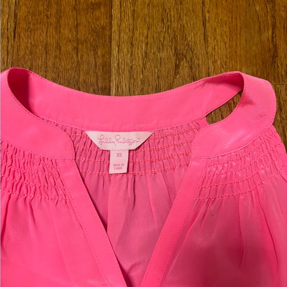Lilly Pulitzer Sleeveless Elsa Top Rousseau Pink 100% Silk XS - Picture 8 of 8